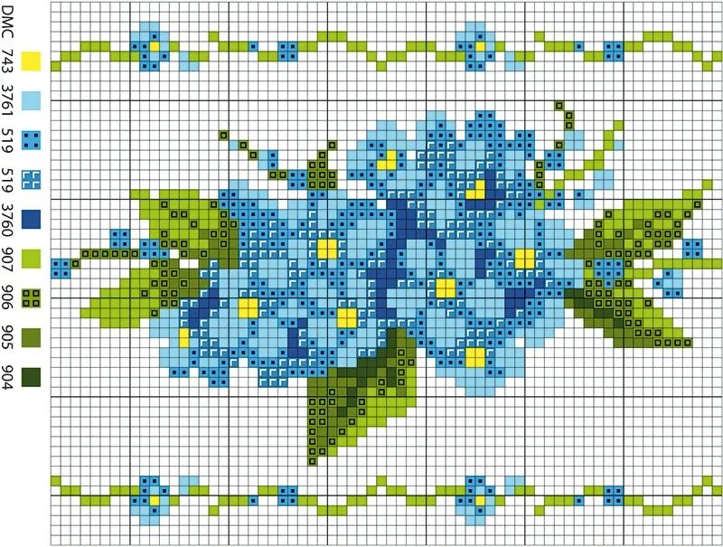 Незабудка схема. Незабудки крестиком. Вышивка крестом незабудки. Вышивка крестом незабудки схемы. Схема вышивки незабудки.
