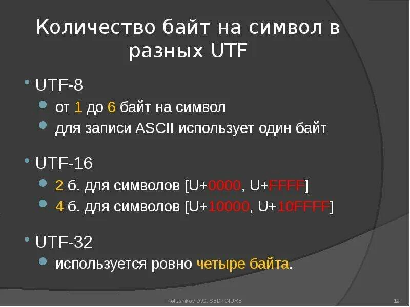 Количество битов в символе. Кодировка символов в байтах. Байт это один символ. Кодировка УТФ 16. Unicode сколько байт.