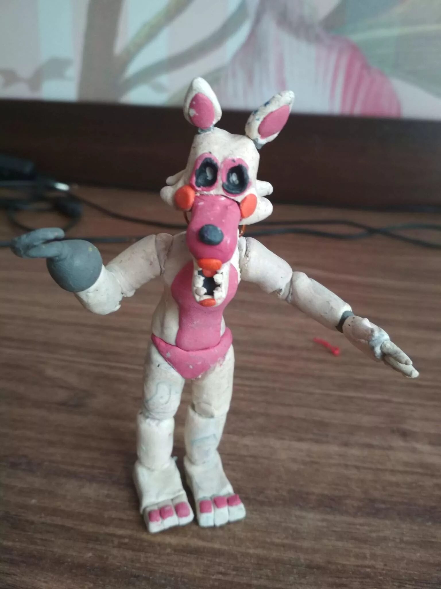 фнаф фигурки фантайм фокси. как слепить мангл. слепить мангл. игрушка мангл из фнаф 2. мангл из фнаф 2 из пластилина.