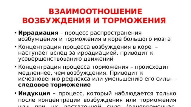 Процесс торможения в коре головного мозга