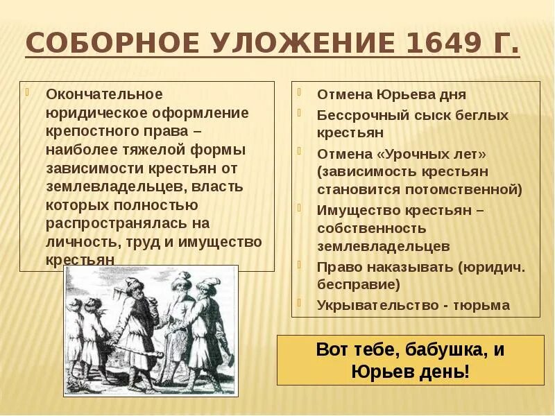 Соборное уложение. Соборное уложение 1649 г. Положения соборного уложения.