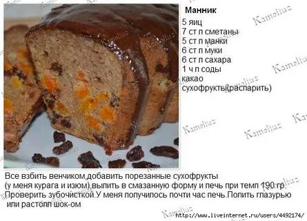 Калорийность манника