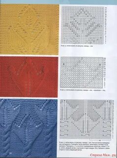 Вязать листик спицами
