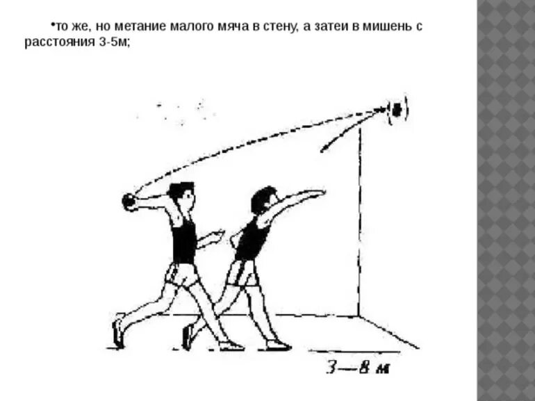 При выполнении упражнений по метанию