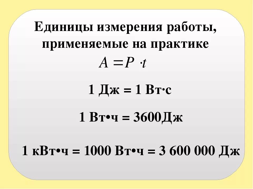 Сколько в кдж джоулей. Единицы измерения работы и мощности. Работа физика мощность единица измерения. Единица измерения работы. Работа физика единица измерения.