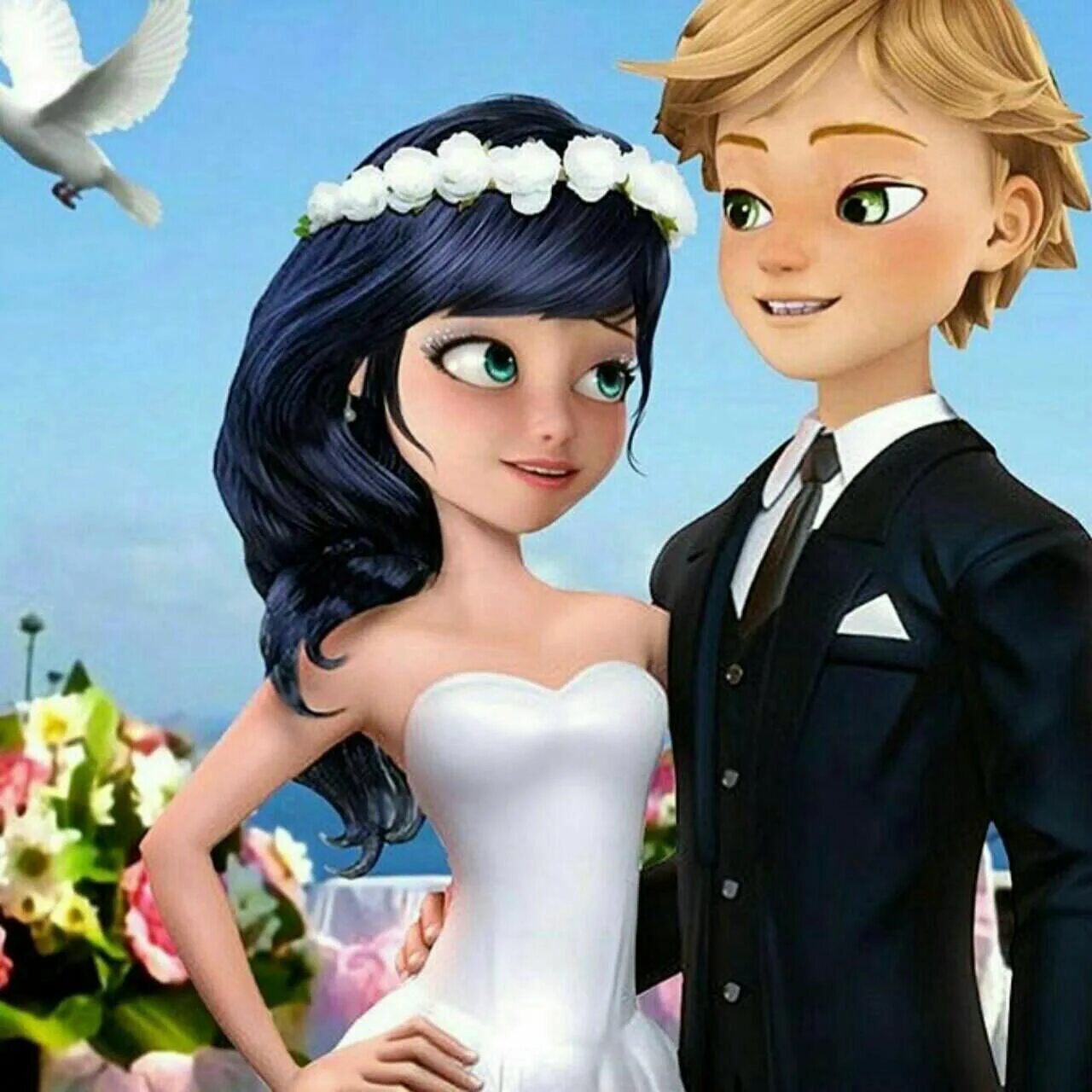 свадьба маринетт и адриана. маринетт и эдриан и хлоя. свадьба адриана и маринэт. леди баг и супер-кот маринетт и адриа. супер кот поженились.