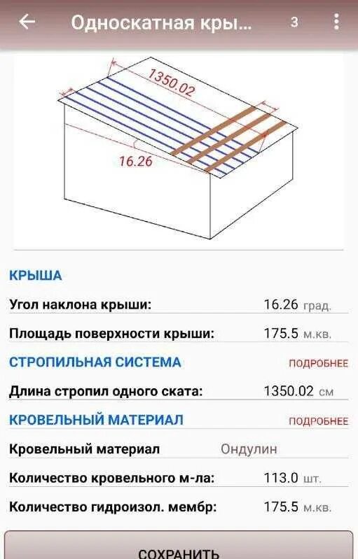 Какой уклон на навесе на метр