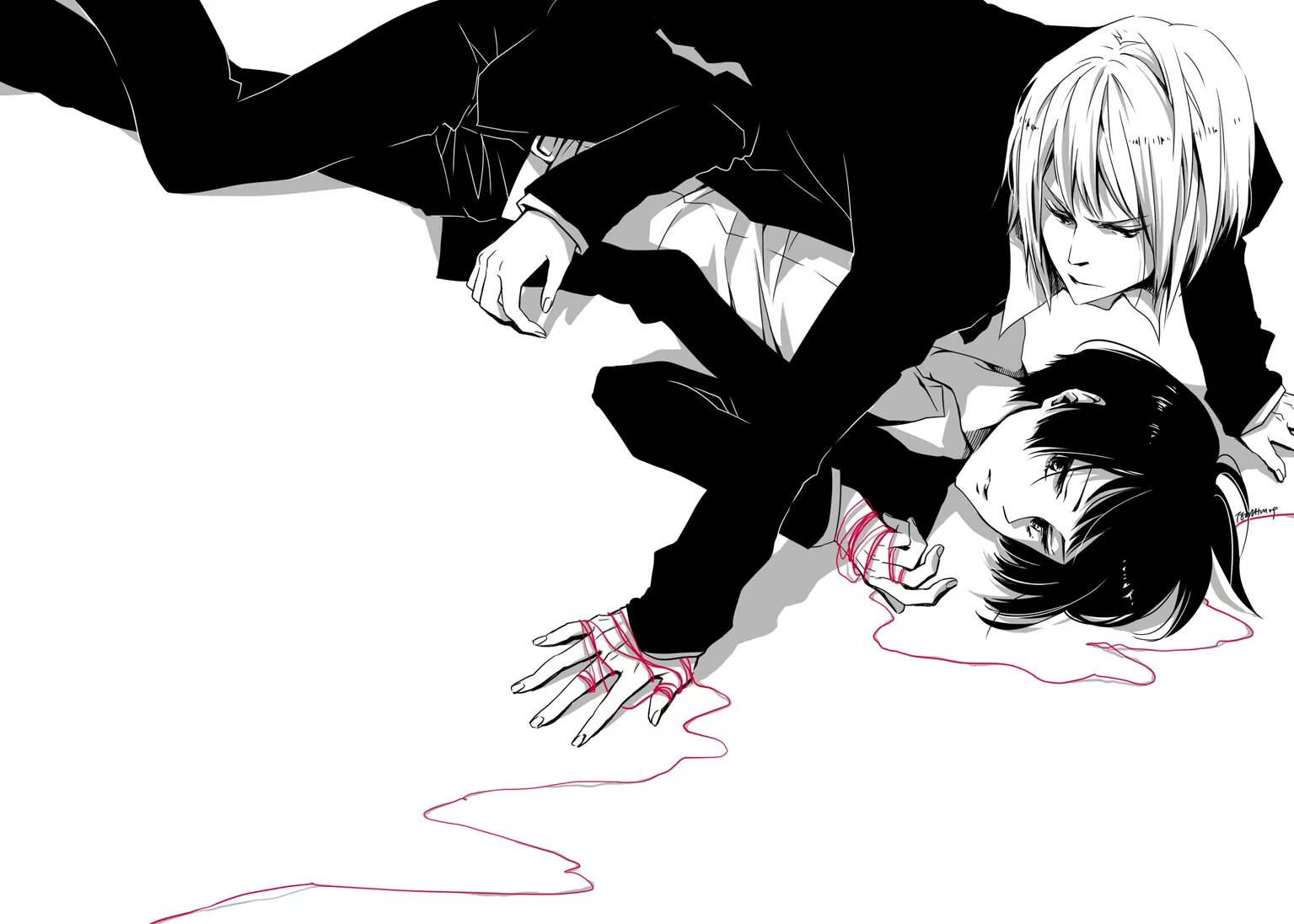 Аниме блондин. Харада саноске и чизуру. Аниме парень нависает над парнем. Парень навис над парнем. Девушка на коленях у девушки арт.