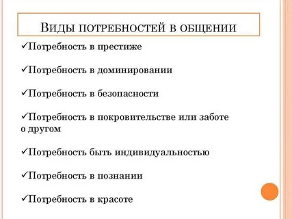 Потребность в общении понятие общения