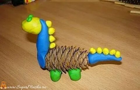 Поделки из шишек и пластилина 2 класс
