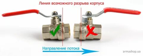 Установка крана шаровый