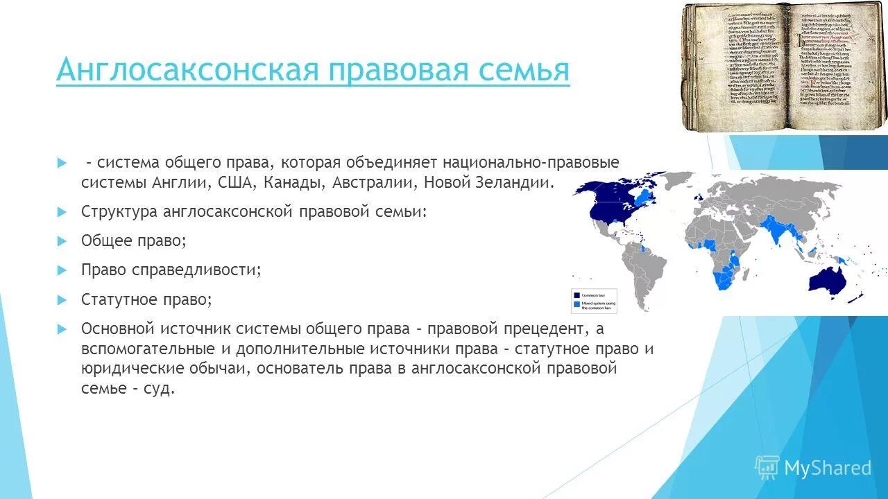 Название правовых систем. Англо-санксонскач правовая семья. Саксонская правовая семья.