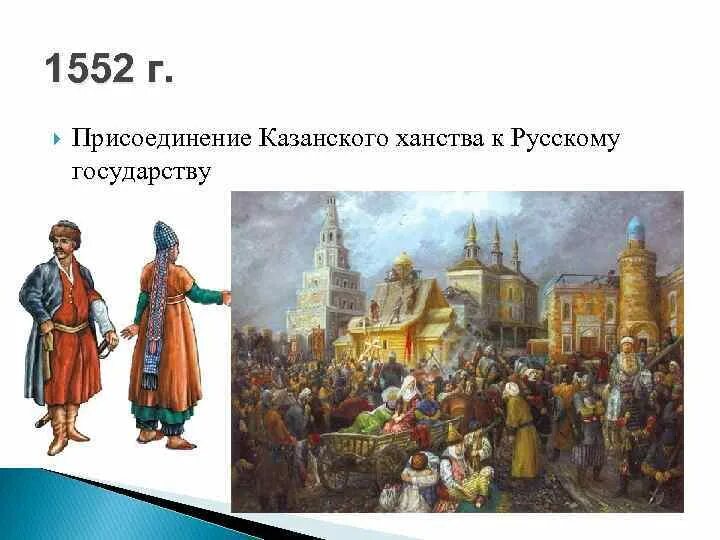 Кто присоединил казанское ханство к россии. 1552 Присоединение Казанского ханства. Присоединение Казанского ханства к России 1552. Присоединение Казанского ханства в 1552 году. Завоевание татарских ханств 1552г.