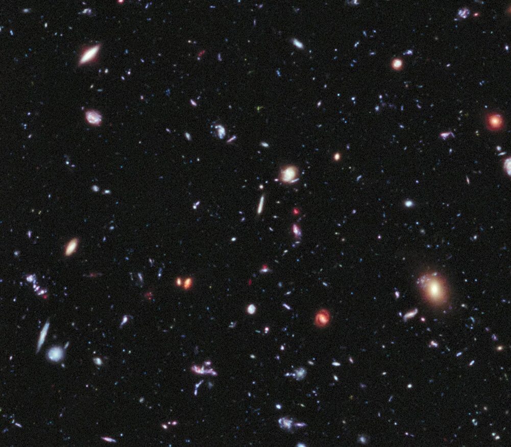 Наблюдаемая галактика. Hubble Deep field 1995. Много галактик. Снимок глубокого космоса. Глубокие снимки Хаббла.