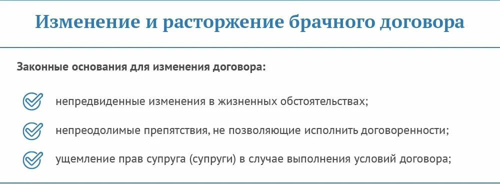 Можно ли расторгнуть брачный. Изменение и расторжение брачного договора. Основания расторжения брачного договора. Основания для изменения брачного договора. Порядок изменения и расторжения брачного договора.