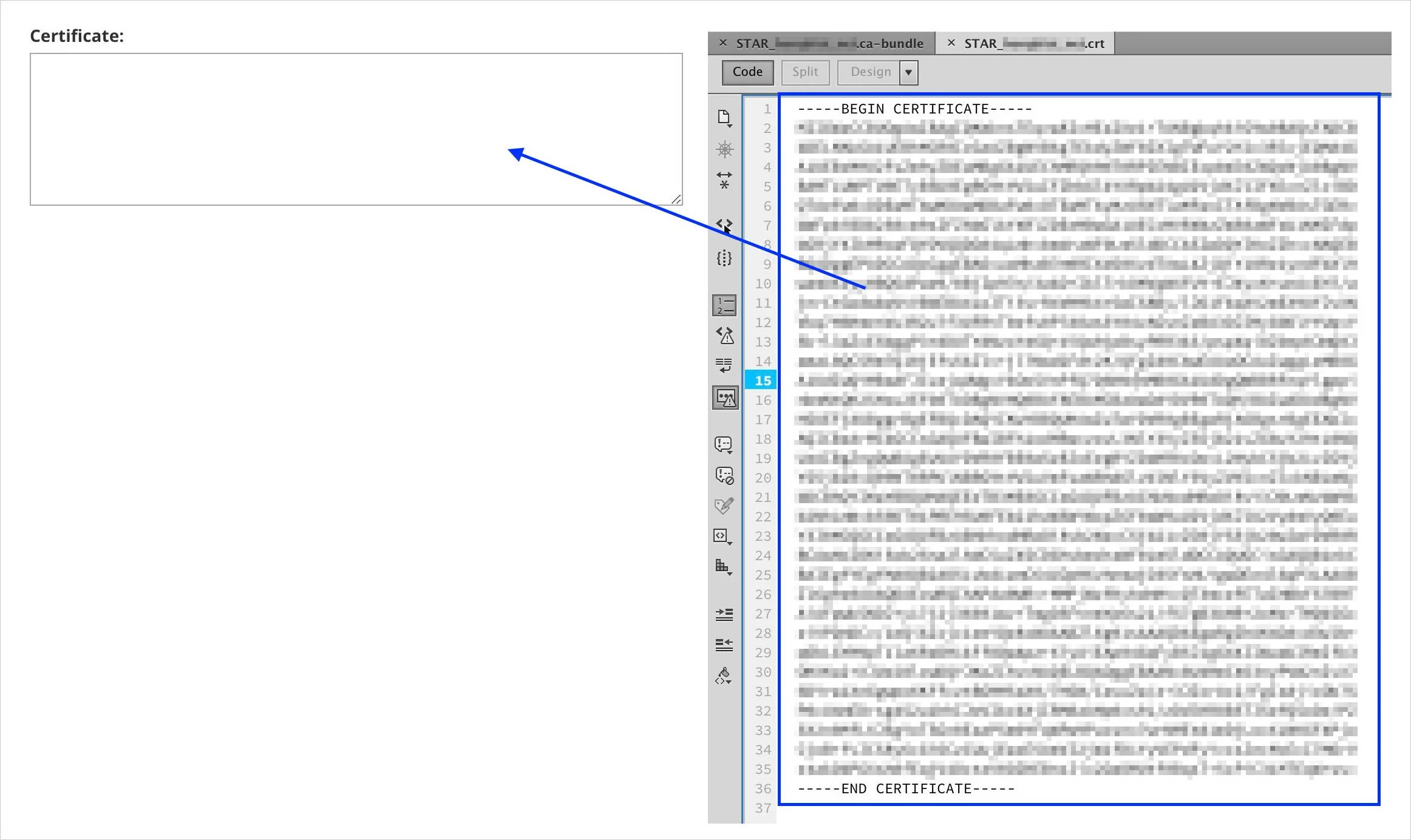 Certificate crt. Codes for CRT.