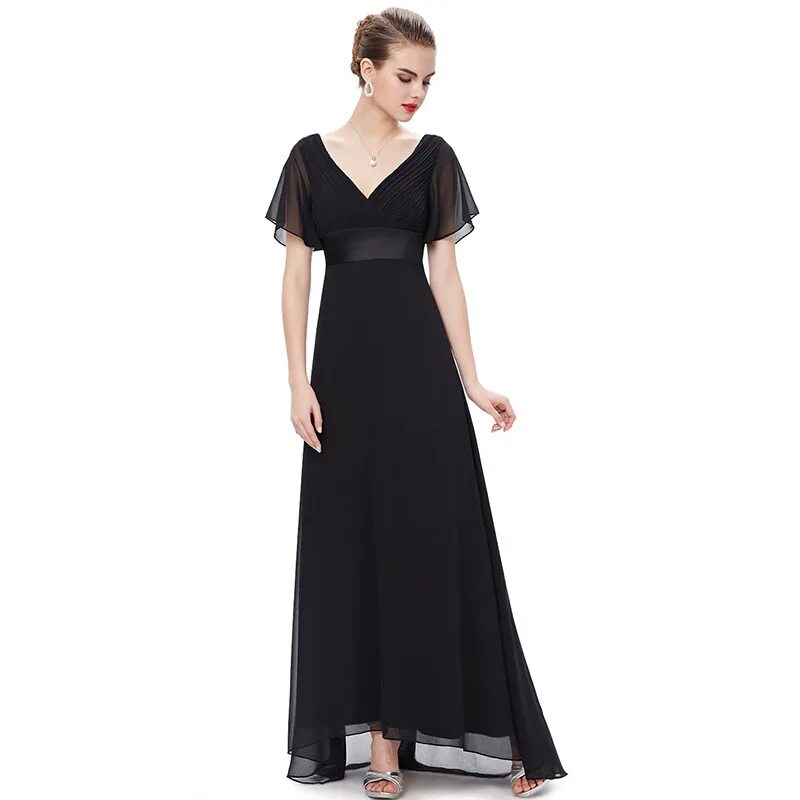 Вечернее платье Eva pretty 9890. Черное шифоновое платье. Черные шифонные вечернее платье. Черное концертное платье.