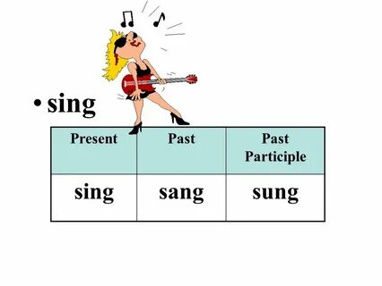 Вторая форма глагола sing