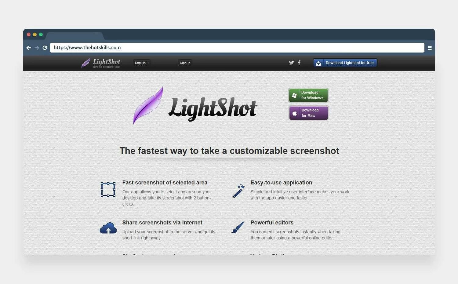 Lightshot windows. Lightshot windows