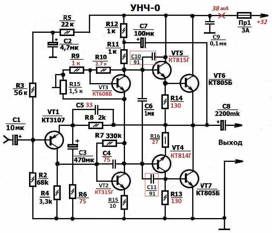 Однополярные унч. Схема усилителя мощности на кт960а. Усилитель мощности на транзисторах кт818 кт819. Транзисторный усилитель 100вт схема. Схема • • усилители низкой частоты (УНЧ.