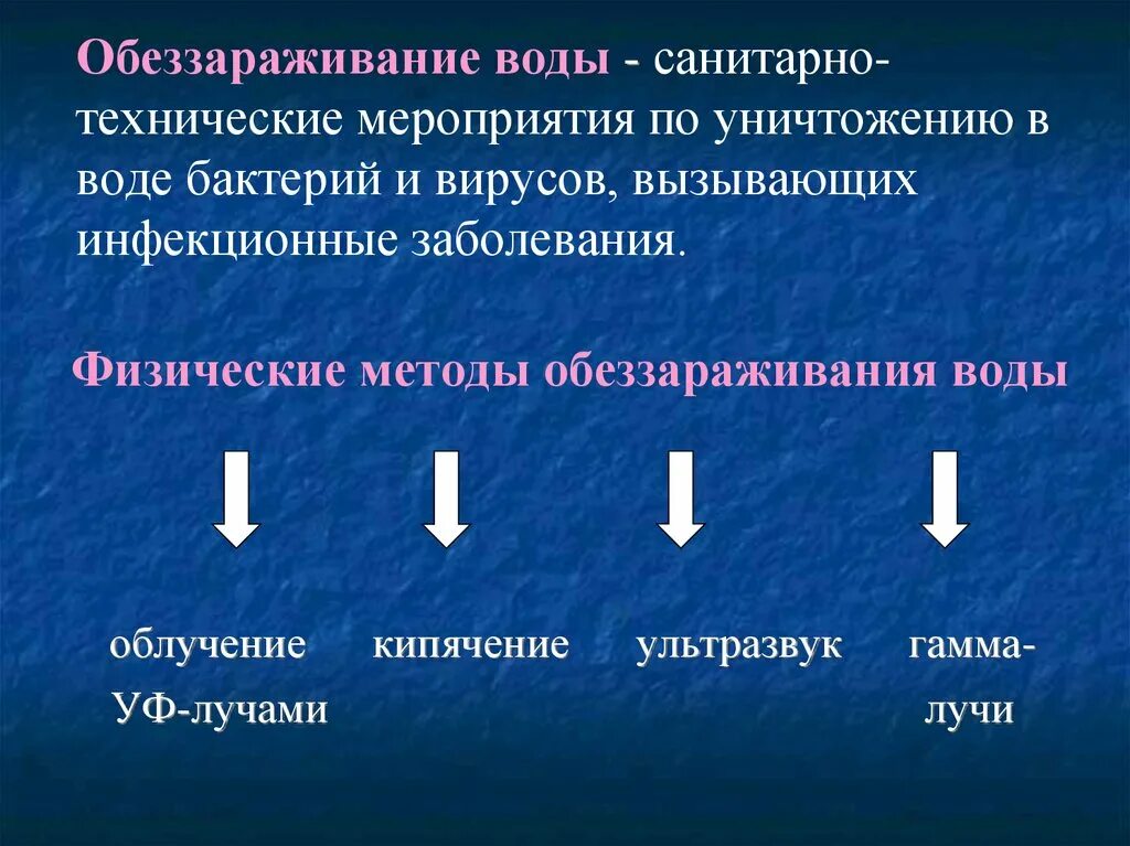 Укажите способы обеззараживания воды. Методы обеззараживания воды. Физические способы обеззараживания воды. Способы дезинфекции воды. Физические методы обеззараживания питьевой воды.