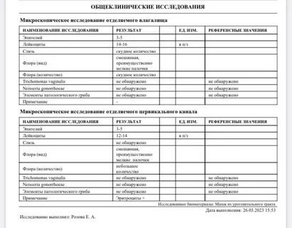 Расшифровка анализов отделяемого мочеполовых органов