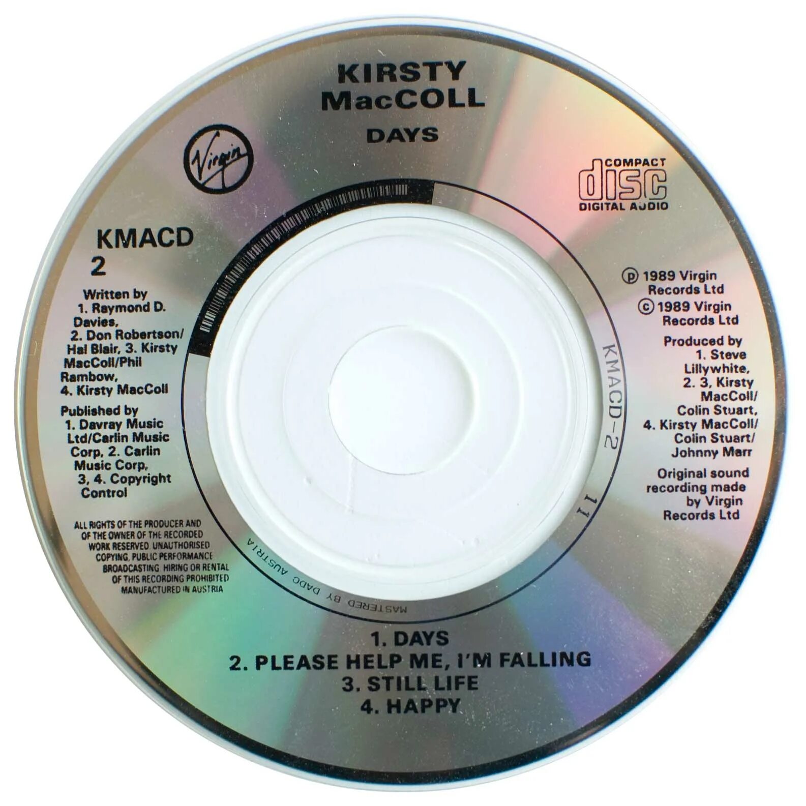 Kirsty MACCOLL Bambuddha Grove - the arrival [Disc 1]. 8,9 Cm Single CD.