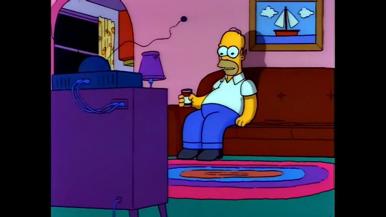Включи 3 запусти. Симпсоны телевизор. Гомер и телевизор. Симпсоны за телевизором. Телевизор из Симпсонов.