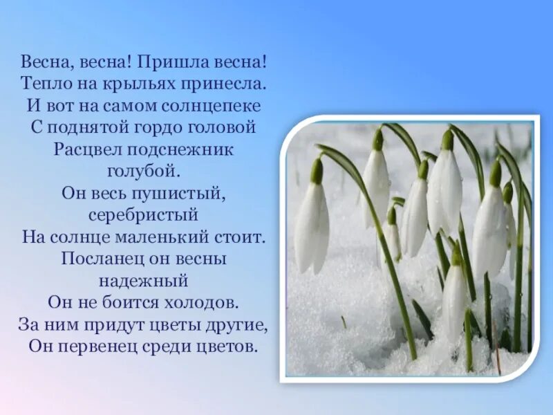 Слова из слова начало весны. Стихотворение о весне. Пришла веснаааа.