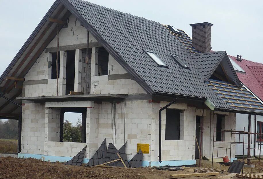Пеноблок дом. Дом из пеноблоков 80 кв м. Постройка из газобетона. Дом с мансардой 80 кв метров. Пеноблок дом.