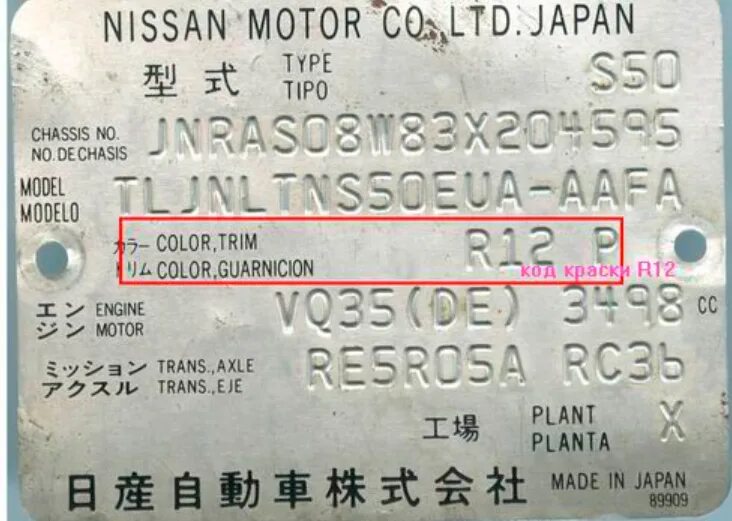 Узнать по вин коду номер запчасти автомобиля. Вин код Ниссан Альмера 2002 год. Nissan Qashqai 2007 VIN на кузове. Nissan Murano z51 маркировочная табличка. Табличка с кодом краски Ниссан ноут 2007.