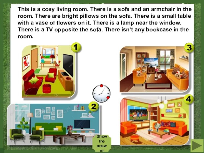 There is there are комната. There is a Sofa in the Living Room перевод. Is are there a Sofa in the Room. Are there two Armchairs in the Room с вопросом. How many rooms are there