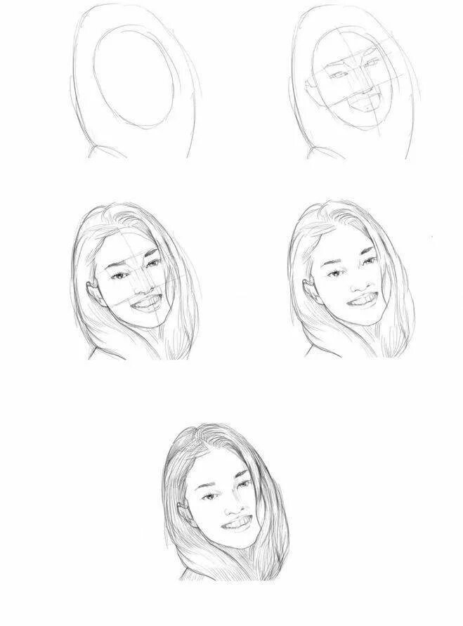 Поэтапное рисование карандашом девушек. Рисование лица пошагово. Девушки карандашом для начинающих поэтапно. Рисунки для срисовки люди в полный рост. Поэтапное рисование лица девушки.