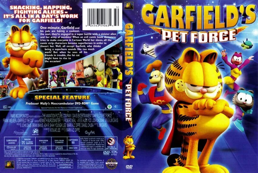 Гарфилд игра диск. Космический спецназ Гарфилда Garfield's Pet Force 2009. Гарфилд двд. Спецназ гарфилда