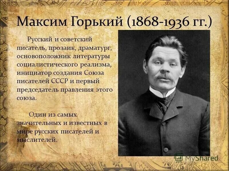 Какое образование получил горький. Биографии великих людей. михаил горький биография. дата рождения максима горького. максим горький с известными людьми.