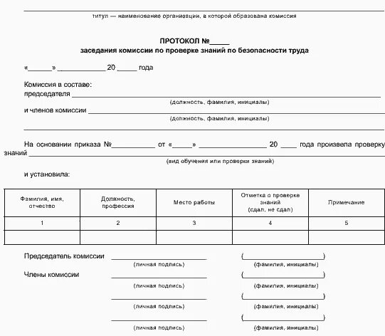Протоколам форма регистрации. Протокол проверки знаний охраны труда в организации. Протокол проверки знаний на предприятии пример. Протокол проверки знаний по охране труда пример. • Формы протокола проверки знаний по охране.