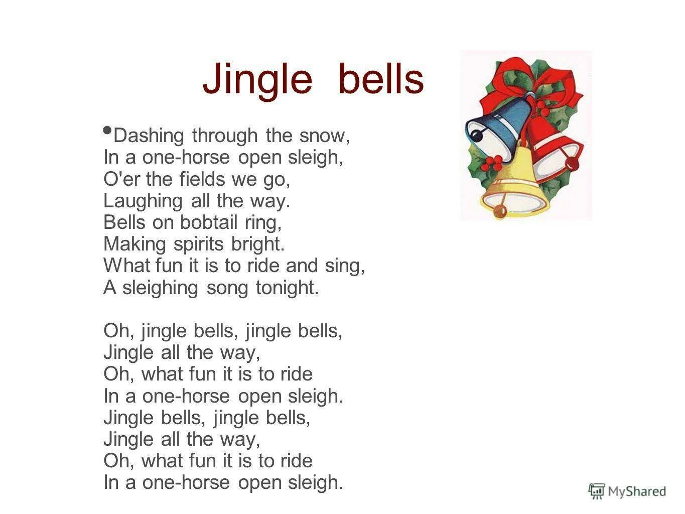 Джингл белс слушать. Джингл белс. Текст песни Jingle Bells. Jingle Bells перевод. Джингл белс песня.