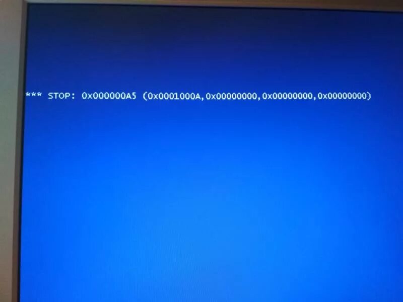 Остановиться 00. Ошибка stop 0x000000a5. При включении компьютера синий экран. Stop 0x000000a5 при запуске Windows 7. Синий экран 00000000a.