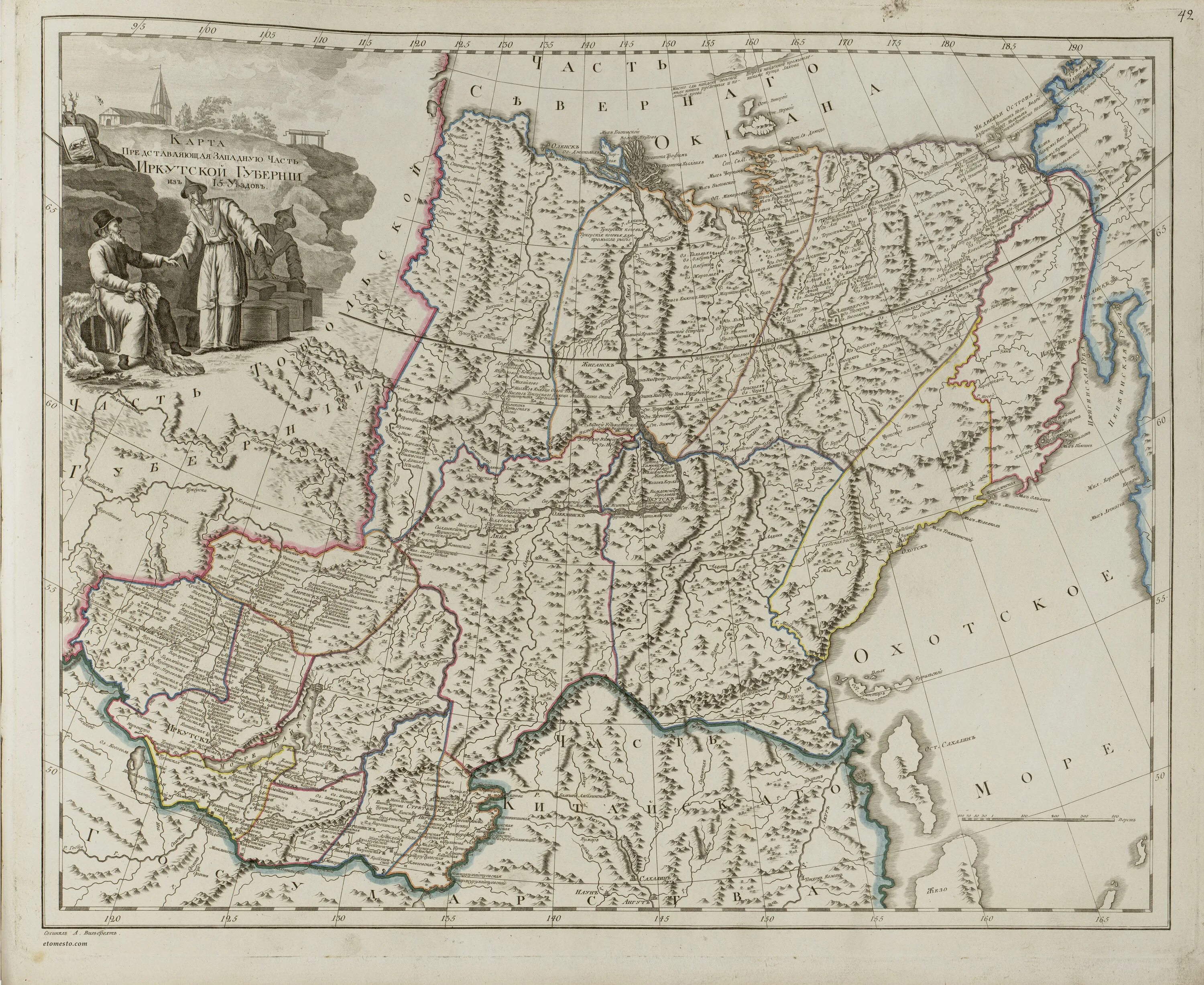 вятская губ. западный уезд. карта виленской губернии 19 века. атлас вильбрехта 1800 года. западный уезд.