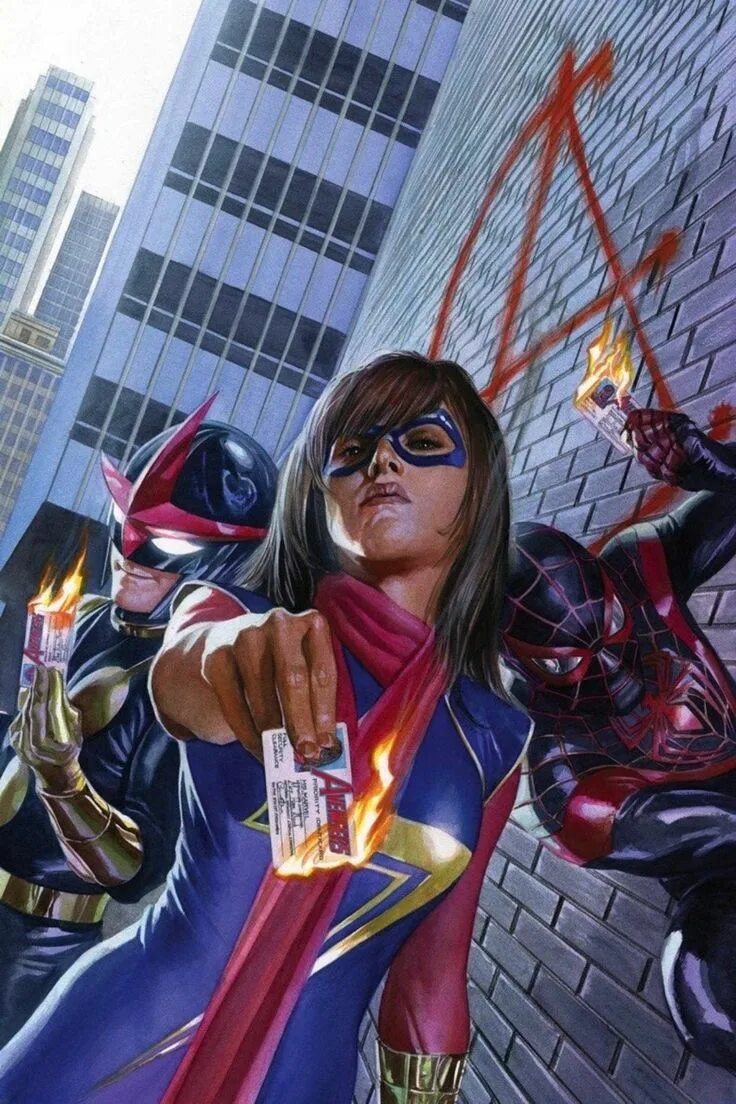 Alex marvel. Мисс марвел алекс росс. алекс росс капитан марвел. человек паук alex ross. ms marvel kamala khan x spider man.