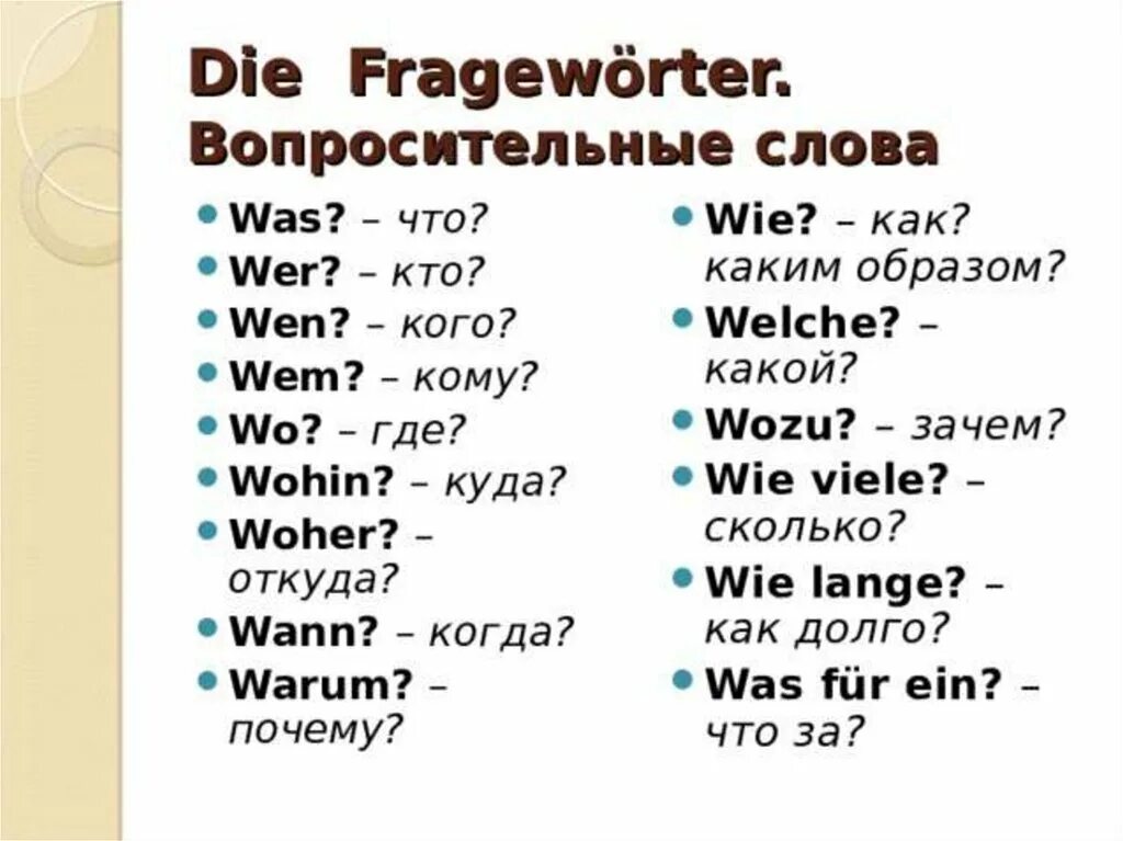 6 вопросительных слов. Вопросы в немецком языке таблица. Вопросительные слова в немецком языке. Слова вопросы в немецком языке. Вопросы на немецком языке с переводом.