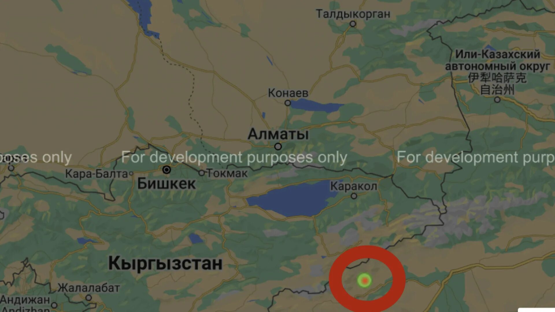 Эпицентр землетрясения в казахстане