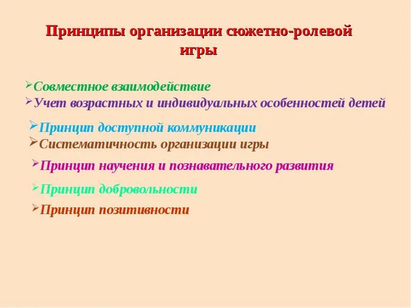 Назовите главный принцип. Главный принцип организации сюжетной ролевой игры. Принципы сюжетно-ролевой игры в ДОУ. Алгоритм организации сюжетно-ролевой игры в ДОУ. Принципы организации сюжетной игры.