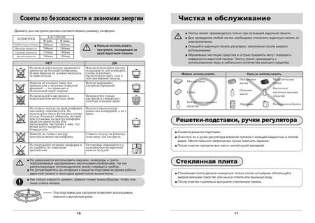 Инструкция плиты самсунг