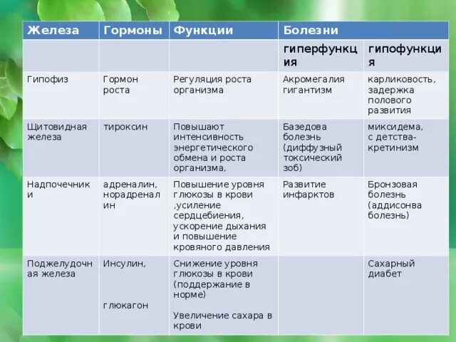 Железа гормон заболевания таблица. Гипофиз гормоны и функции таблица. Название железы гормоны функции заболевания. Таблица железа гормоны гипофункция. Железы биология 9 класс