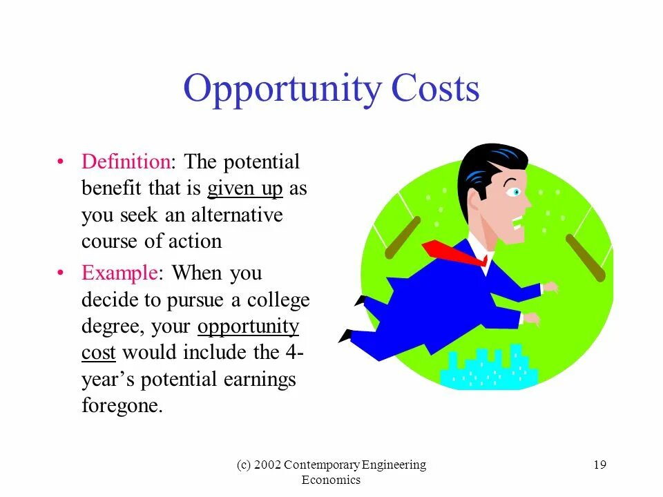 Cost definition. Cost concepts. opportunity cost. opportunity.