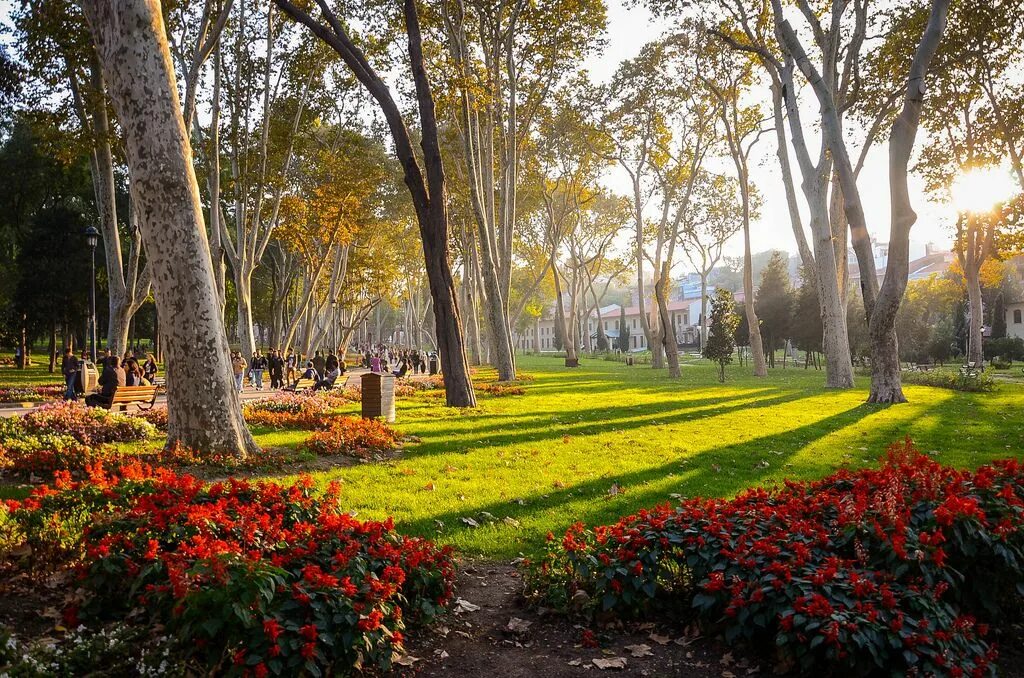 Park in. Турция парк Гюльхане. Парк Гюльхане в Стамбуле осенью. Парки Гюльхане Стамбула. Топкапы Стамбул парк Гюльхане.