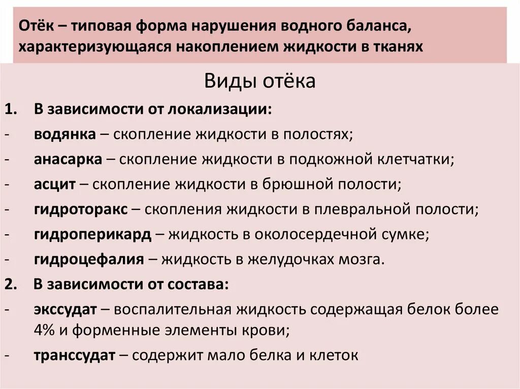 Отек определение патофизиология.