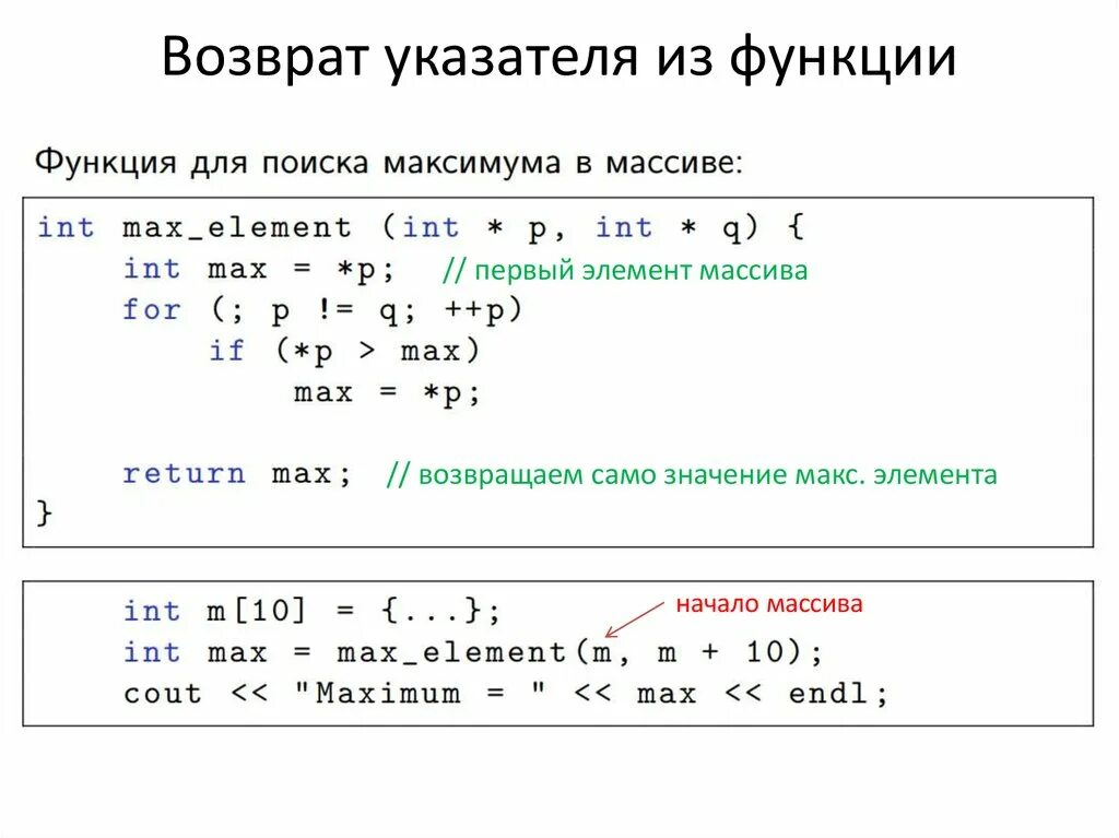 Возврат через. Указатель на функцию c++. C++ функция возвращающая массив. Массив указателей на функции c++. Возврат массива из функций с.