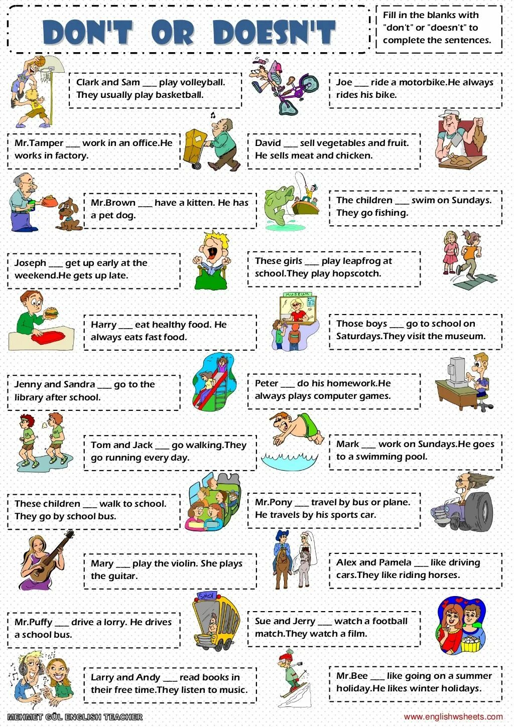 Sam doesn t like to go anywhere. Englishwsheets.com. do does упражнения worksheet. dont doesnt упражнения. do does упражнения.